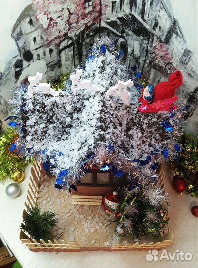 Новогодний домик с подсветкой