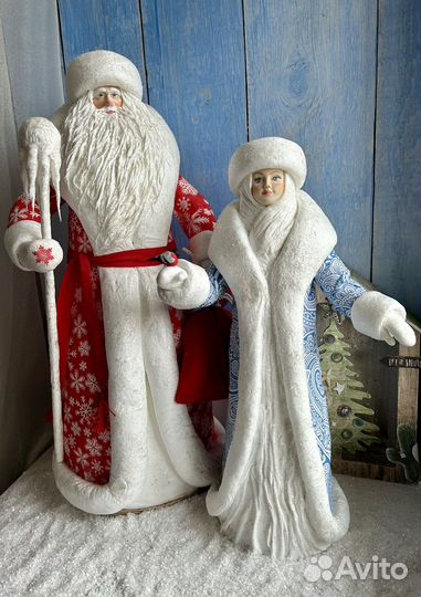 Дед Мороз и Снегурочка ватные