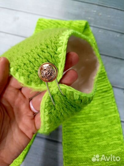 Шапка и шарф Шерсть мериноса, зима 5-6 лет