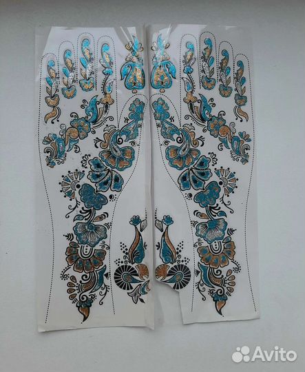 Переводные временные цветные татуировки мехенди