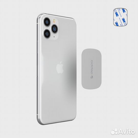 Пластина для магнитного держателя Deppa, серебро