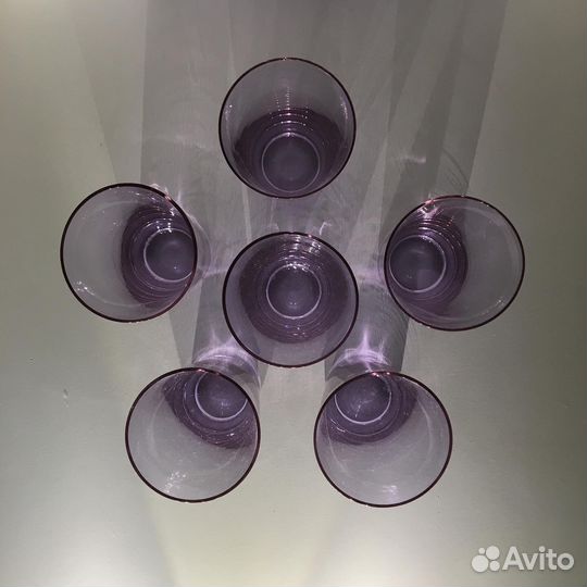 Стаканы 6 штук из неодимового стекла СССР