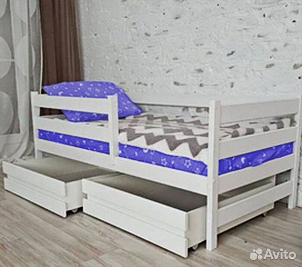 Кроватка для малыша софа эко высокий борт из масси