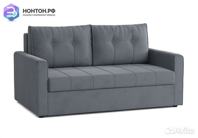 Диван еврокнижка Лео темно-серый