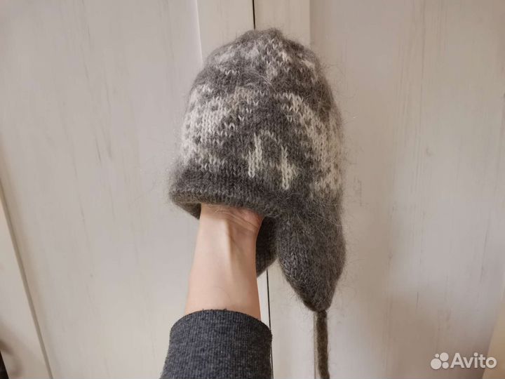Новая пуховая детская шапка, размер 46-47