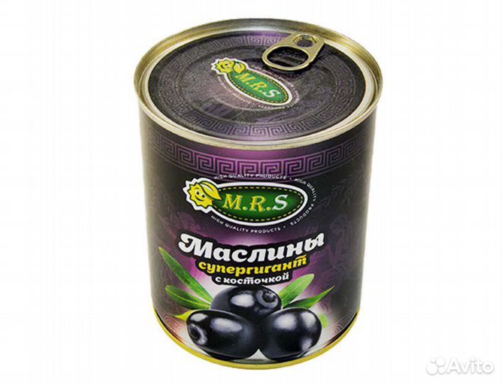 Маслины Гигант 850гр с косточкой