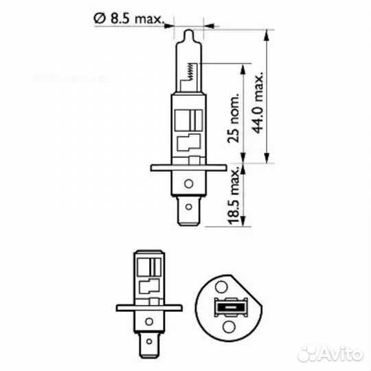 Philips 12258llecob1 Лампа 12V H1 55W P14,5s B1 Lo