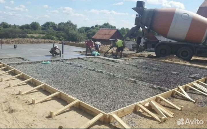 Фундамент бетонные работы отмостки заезды