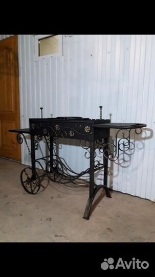 Мангал с печью под казан и крышей