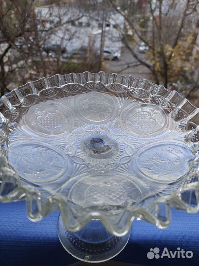 Ваза на ножке/молочник,стекло, Россия, до 1917года