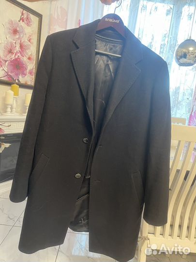 Пальто мужское черное royal spirit классическое