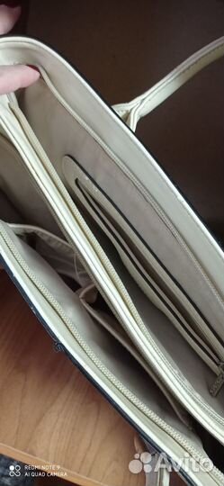 Сумка натуральная кожа бежевая