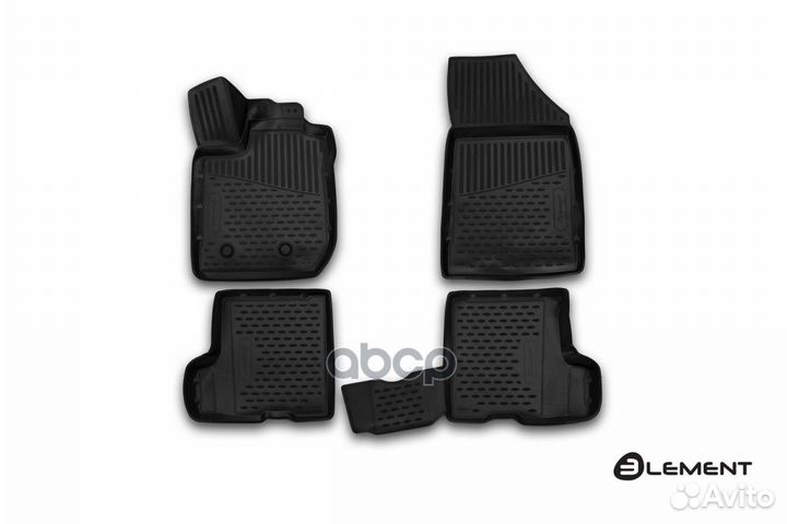Комплект резиновых автомобильных ковриков 3D в