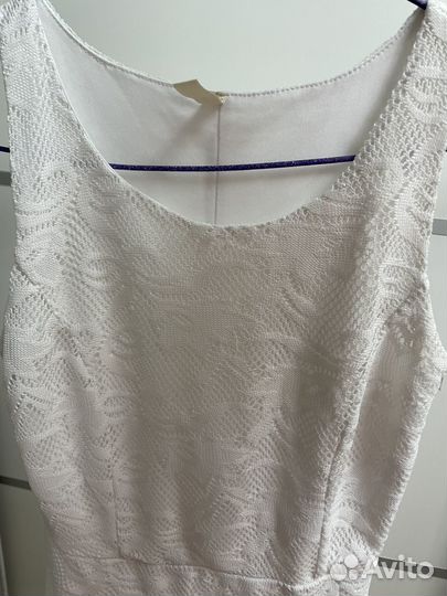 Платье летнее женское белое кружевное xs