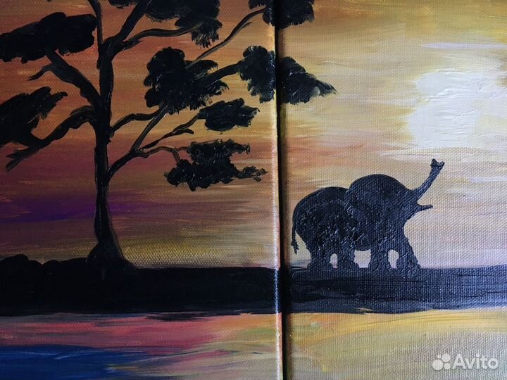 Модульная Картина маслом 