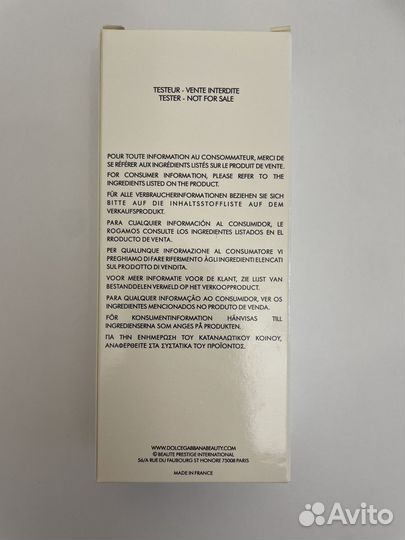 Оригинальный тестер dolce & gabbana light blue