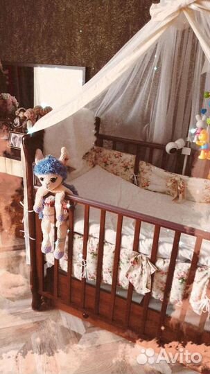 Бортики в детскую кроватку, б/у недолго