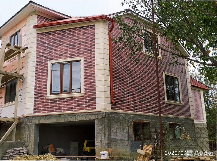 Гибкий кирпич амк на сетке для фасада и интерьера