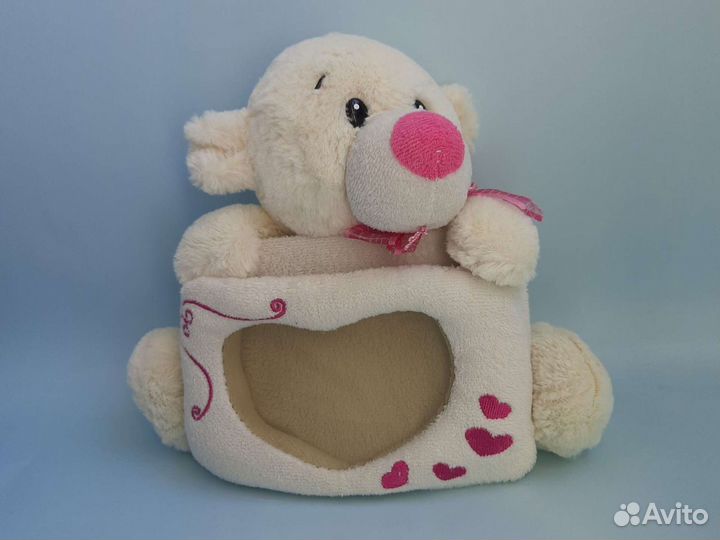 Плюшевая Фоторамка - игрушка бегемотик / мишка