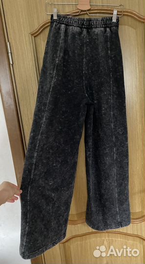 Широкие хлопковые штаны Zara оригинал S Washed