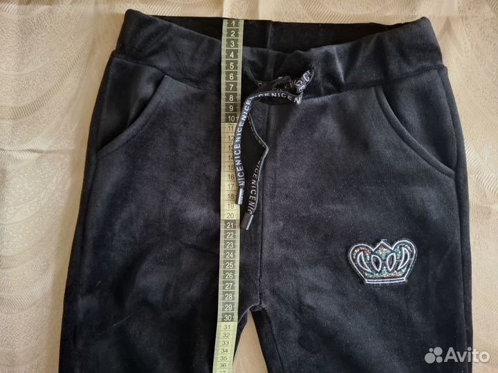 Спортивные штаны на флисе для девочки длина 85 см