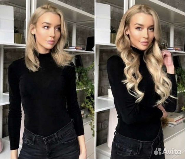 Волосы натуральные на заколках, хвосты натуральные