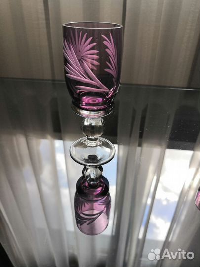 Бокалы (фужеры) СССР, 4шт, цветное стекло