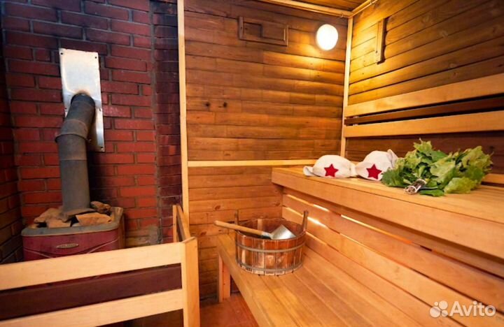 Баня на дровах с бассейном