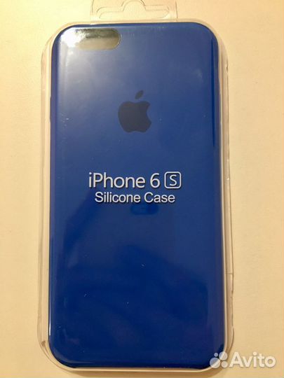 Силиконовый чехол на iPhone 6s.Синий