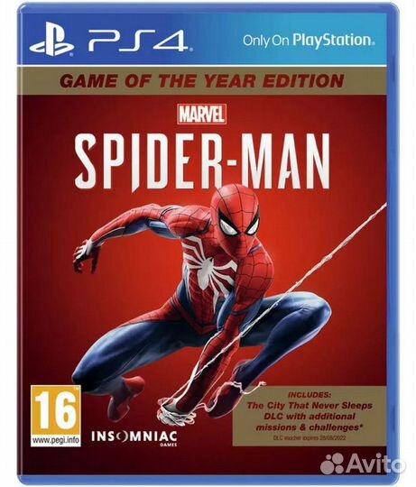 Marvel Человек-паук Издание Игра года PS4 Русская