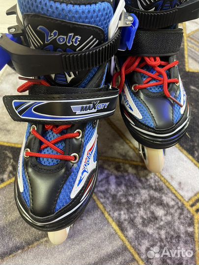 Новые роликовые коньки 31-34, + экипировка