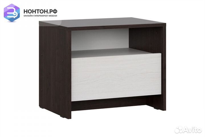 Тумба прикроватная Глория дуб венге / ясень анкор