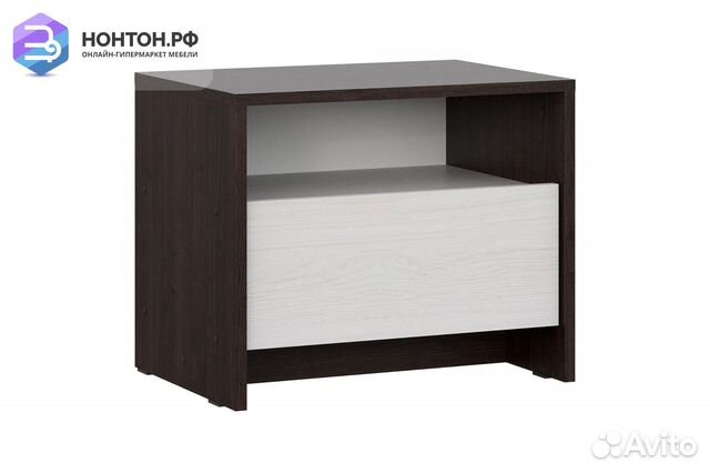 Тумба прикроватная Глория дуб венге / ясень анкор