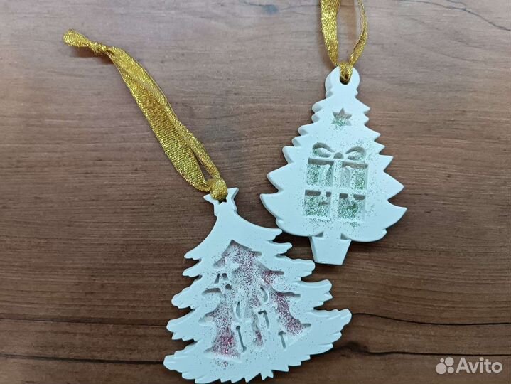 Ёлочные игрушки, новогодние украшения, эко, гипс