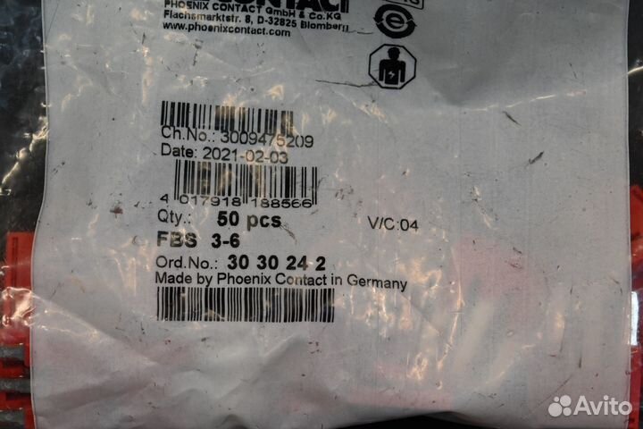 Phoenix contact 3030242 FBS 3-6 новый, 301 шт