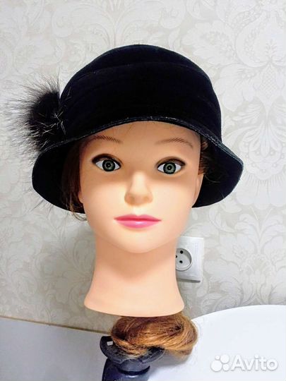 Шляпка женская замшевая