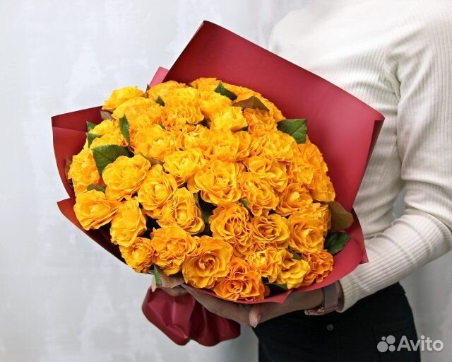 Букет из 51 оранжевой розы 40 см (Россия)