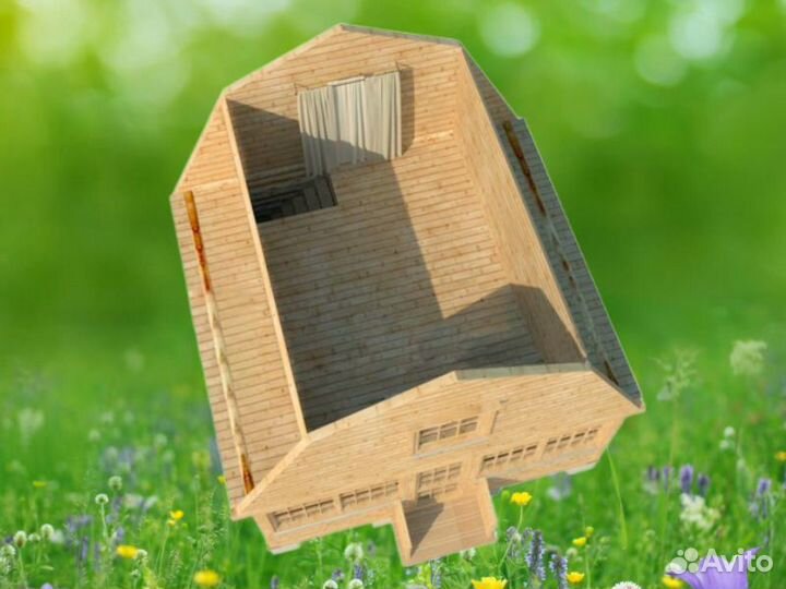 Сруб дома из бревна ручной рубки Не Бруса 6x6