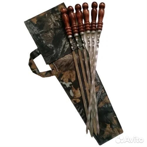 Шампура с деревянной ручкой в чехле