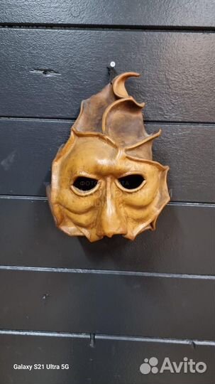 Маска.Панно. Кожа. Винтаж. Антиквариат