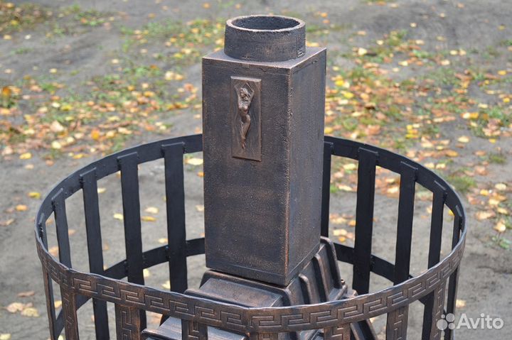 Банная цельнолитая печь из чугуна 