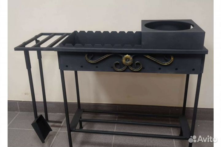 Мангал для дачи печью под казан