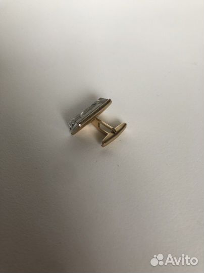 Запонки винтажные с прозрачными вставками СССР