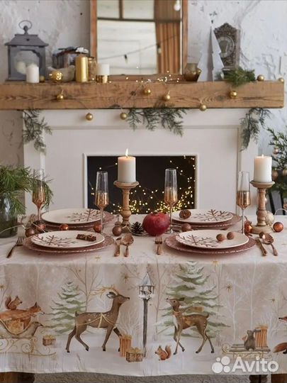 Скатерть новогодняя и салфетки