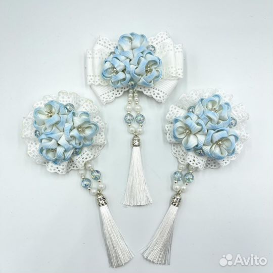 Банты для волос, заколки, резинки для девочек