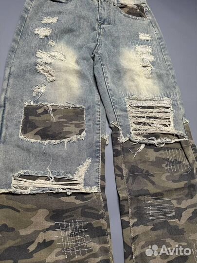 Джинсы Клёш Rick Owens Distress Multimaterial type