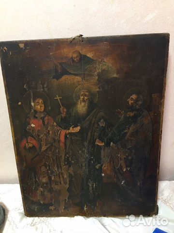 Старинная икона Образ святых мучеников 19в объявление продам