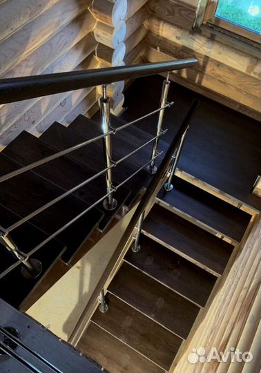 Перила деревянные с установкой