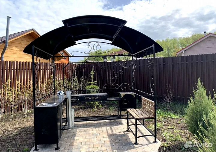 Мангал с крышей / Кованый мангал в стиле лофт