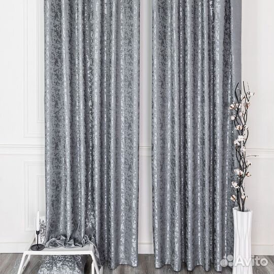 Шторы Версаль Серый готовые и на заказ